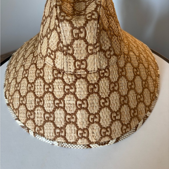 Gucci Accessories - Gucci Tan and Brown Monogram Hat